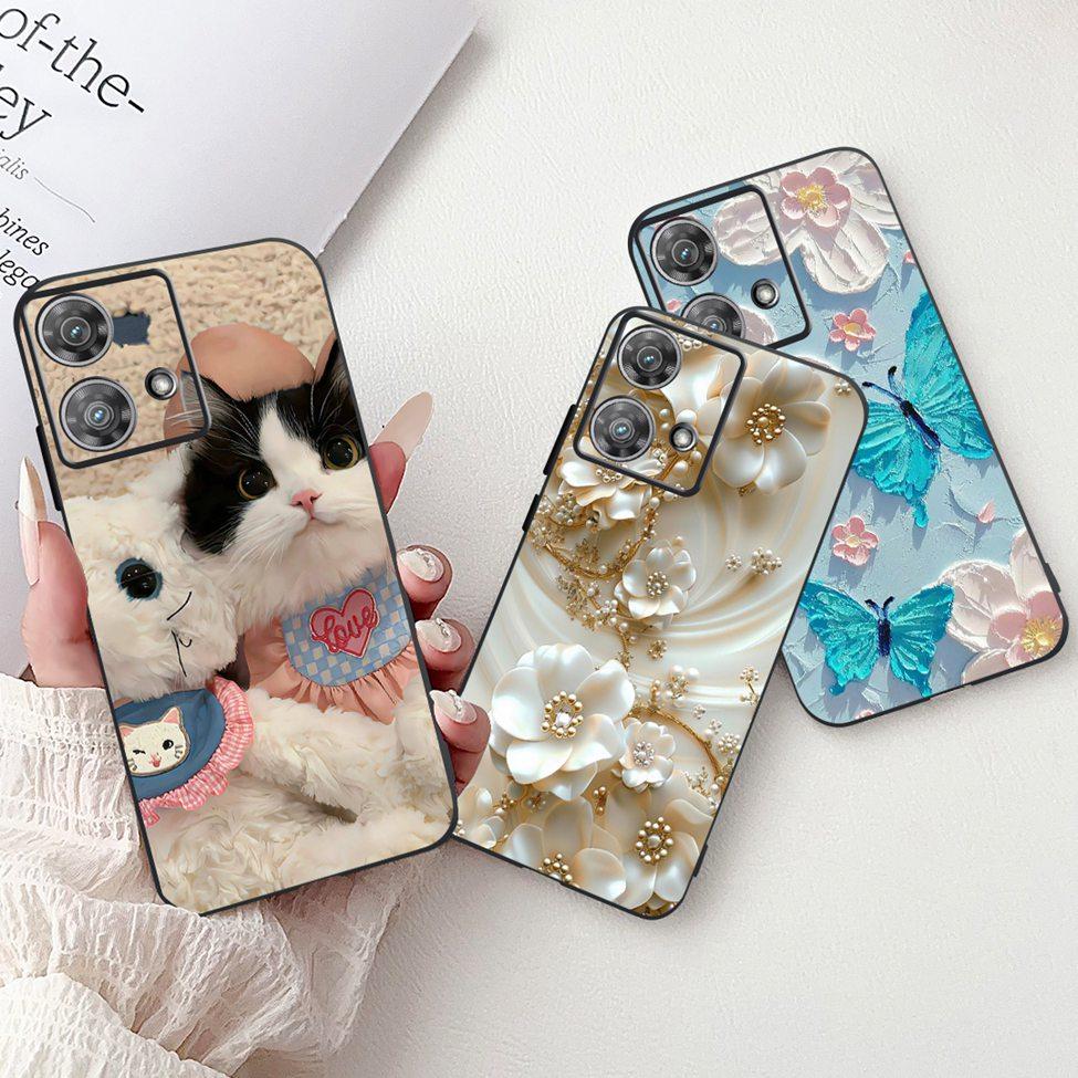 For Motorola Edge 40 Neo Case XT2307-1 Fashion Luxury Cute Cartoon Silicone Shockproof Bumper For Motorola Edge 40Neo Back Cover