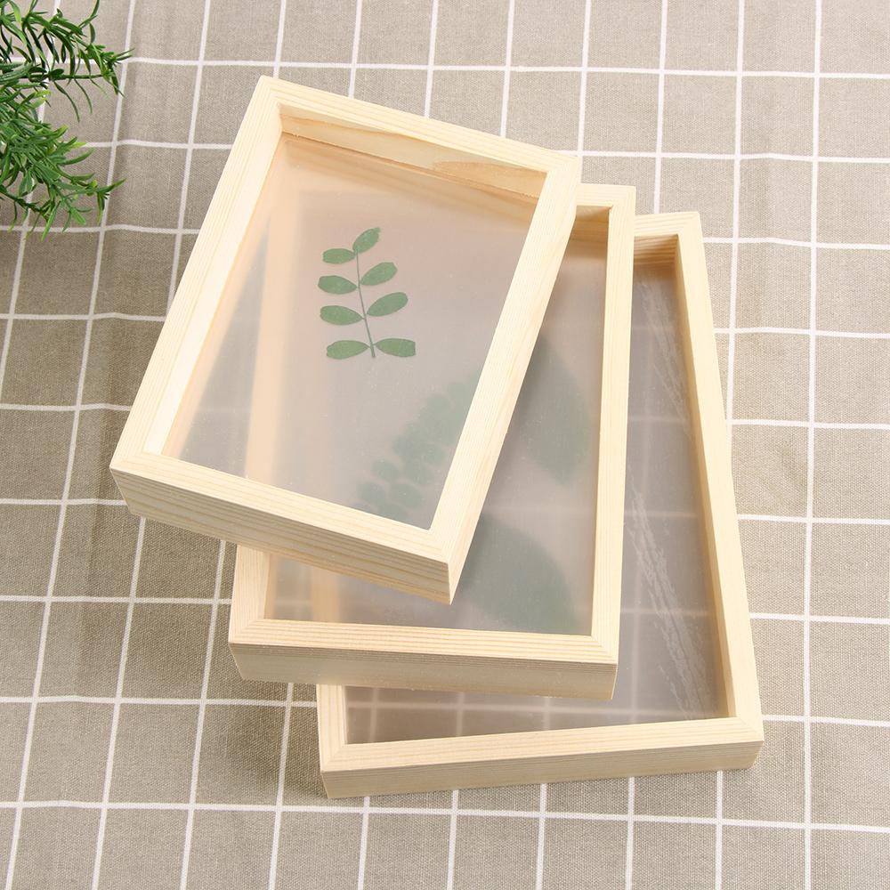 Natural Wooden Photo Frame Art Wood Wedding Mini Pictures Frames DIY Plant Specimen Frame Family Picture Holder Home Decoration