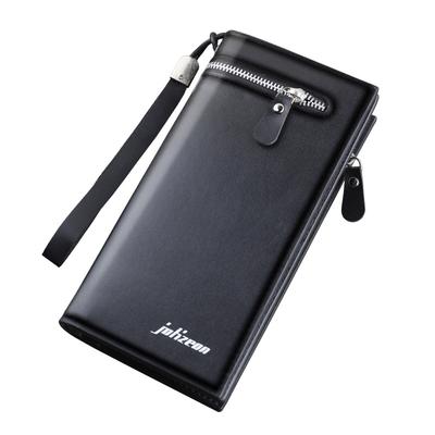 Portafoglio da uomo in pelle di lusso da lavoro bifold con cerniera portamonete portacarte borsa multifunzionale per pochette da uomo