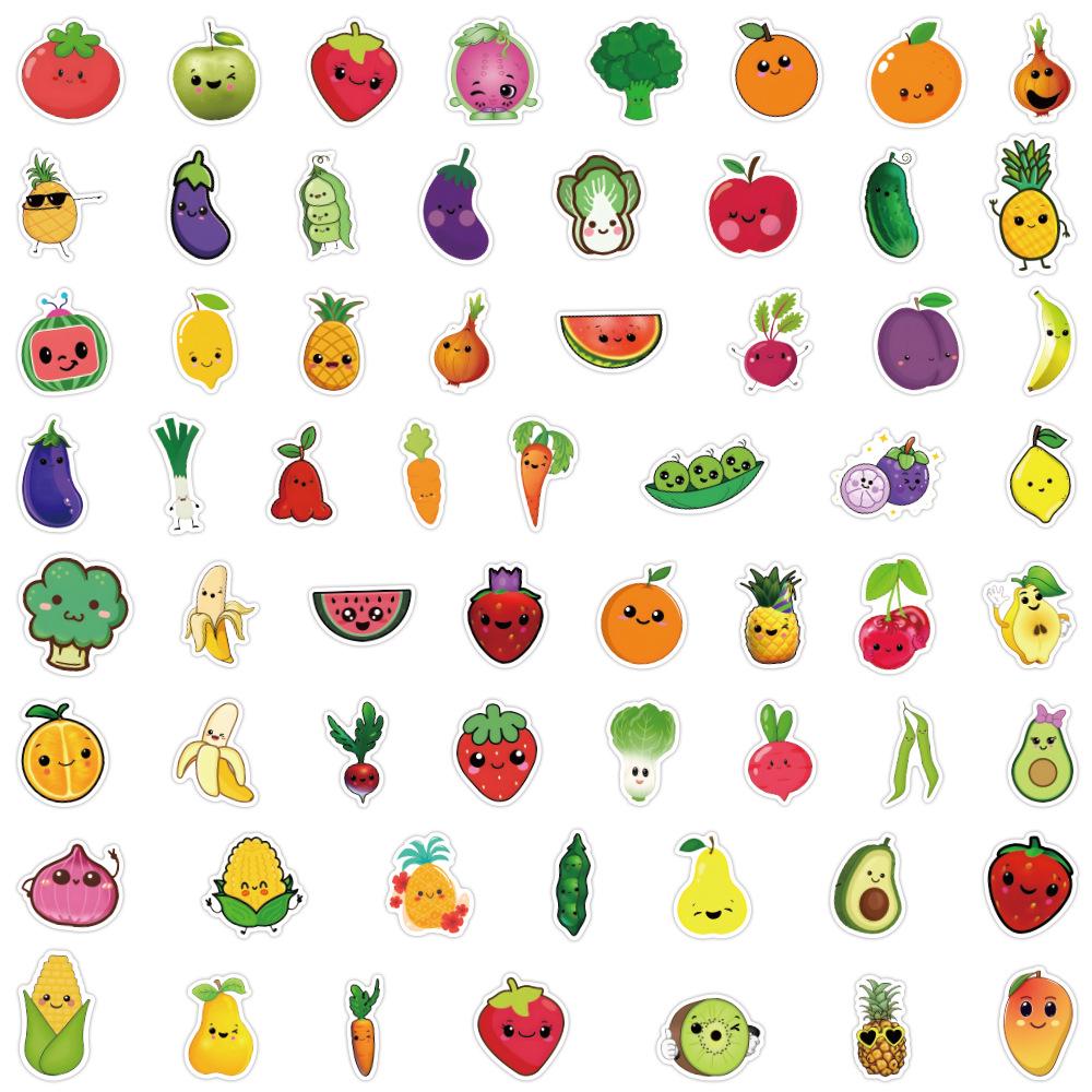 

Hey Bear 60-Sheet Sensory Cartoon Fruit Graffiti Stickers for Baby s Waterproof Journal