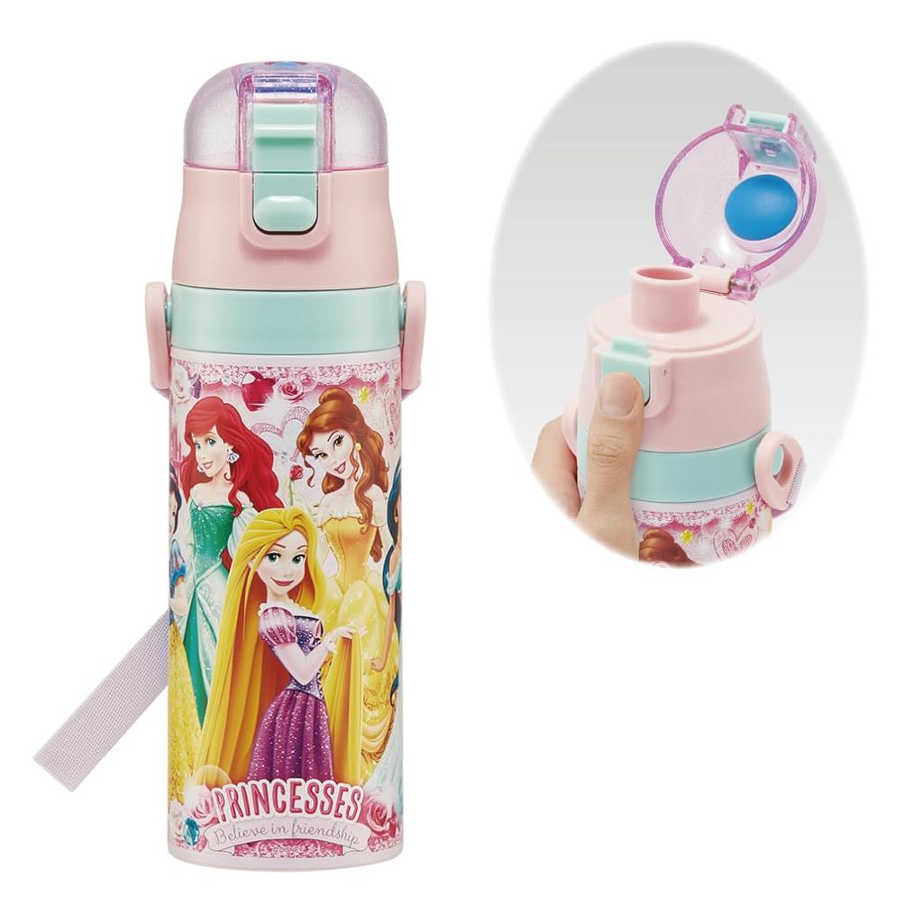 Skater Stainless Steel Water Bottle for Direct Disney Princess Lightweight and Cooling Sports Water Kids, Drinking, 470ml, 24, Child-Friendly, Only,
