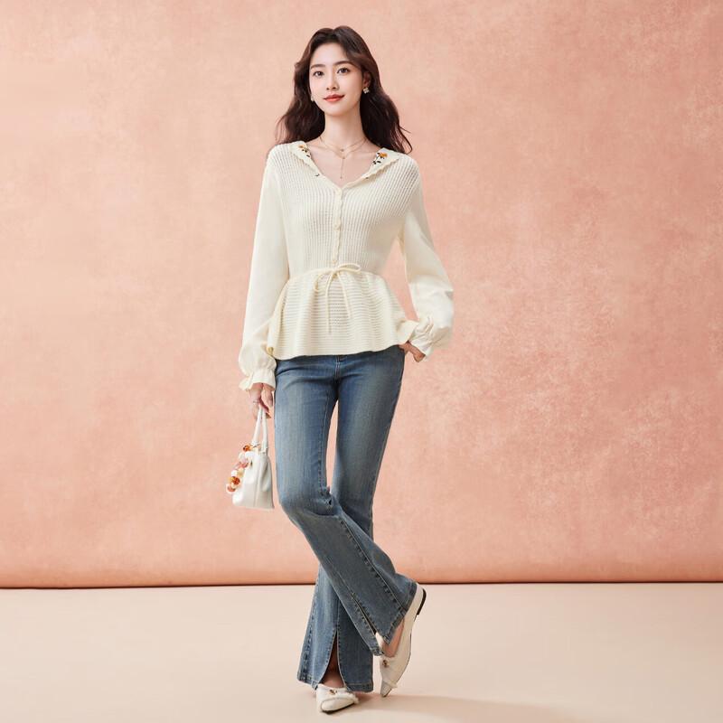 IEF Elegant French Style Knitted Tunic Top