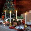 LED Kerze mit zeitgesteuerter Fernbedienung und Kerzenständer, flammende, flackernde Fensterkerze, Weihnachtsdeko, Kerzenlampe