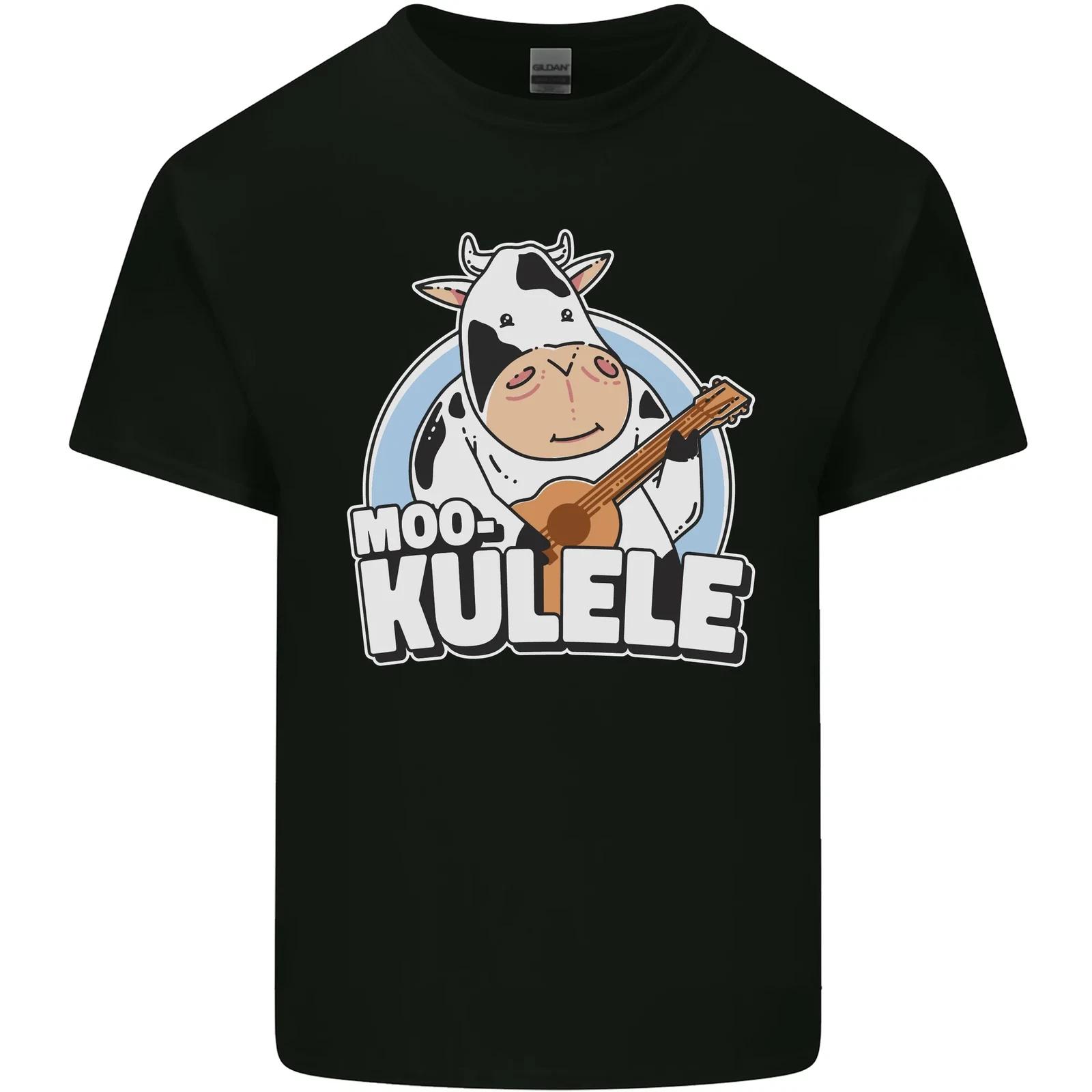 

Mookulele Funny Cow Playing Ukulele Guitar Kids T-Shirt Childrens 4XL