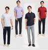 Langdeng Men's Business and Leisure 100% Silk Cotton Comfortable and Breathable Collar Polo Shirt