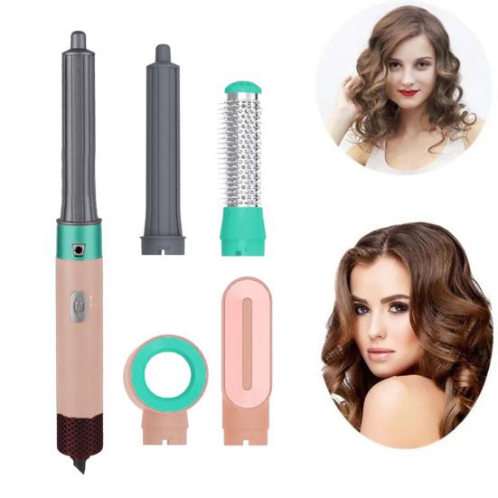 5-In-1 Hair Dryer Kit with 5 Attachments 600W Professional Electric Hair Styler Dryer Curling Iron Straightening Brush Portable Hair Styling Tools