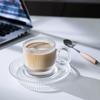 High End American Style Coffee Cups Light Luxury Afternoon Tea Glass Coffee Cup Home Breakfast Oat Yogurt Cup