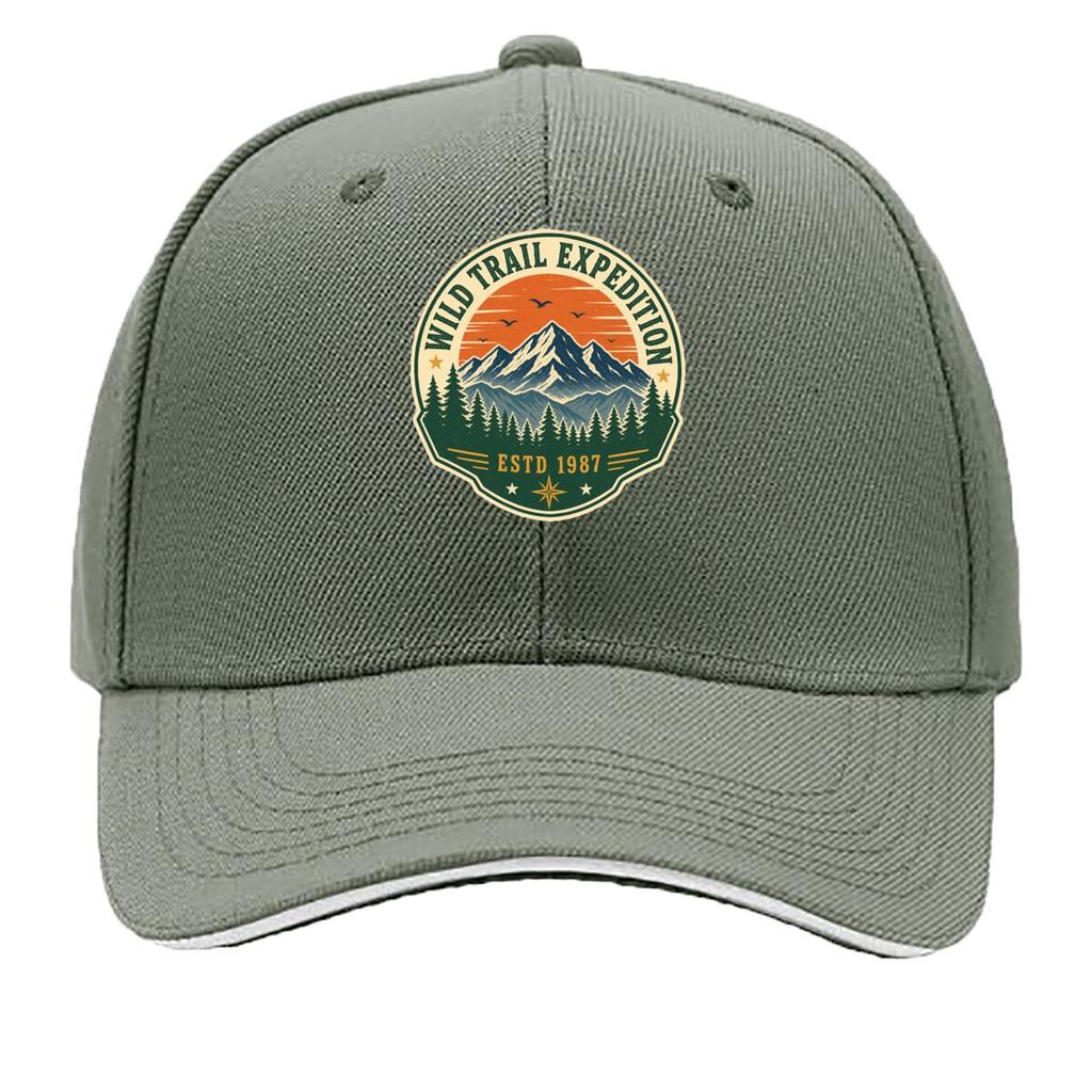 Retro Wilderness Mountain Forest Emb Sandwich Baseball Cap Sun Cap Outdoor Workouts Hat