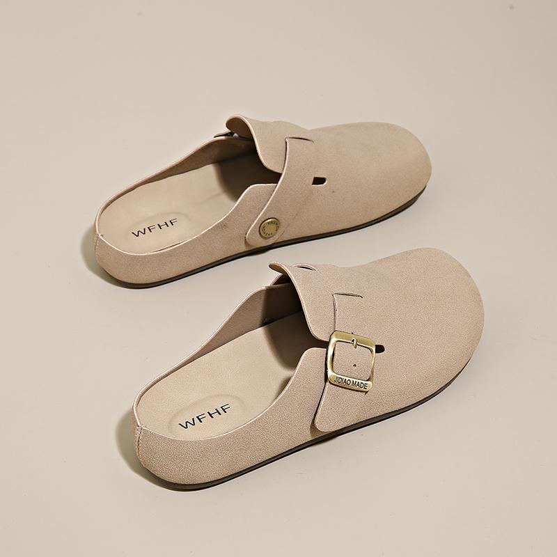 Fashion Women's Casual Closed Toe Flip-flops Summer Outdoor Slippers Couple's Flannel Sandals Comfortable Non-slip Wear-resistant Slides