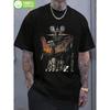 Men'S Mazinger Z Retro Anime T-Shirt - 100% Vintage Japanese Manga Graphic Tee with Iconic Mazinger Z Logo & Red Eyes, Heat Transfer Print, Regular