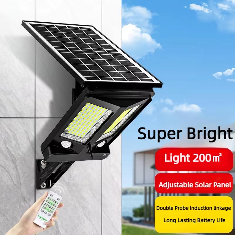 High Bright Solar Lights Outdoor Modes Motion Sensor Super Bright Wall Lamp Waterproof Street Light for Garden Yard Path Garage