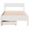 Solid Wood Bed without Mattress White 75 x 190 cm Pine Wood
