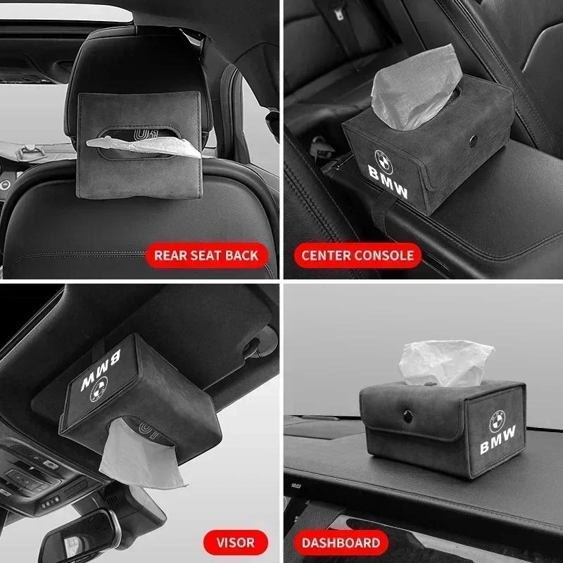 Portable Car Tissue Box For BMW M M3 M5 F10 F30 F20 E28 E30 E34 E36 E39 E46 E91 Performance X1 X2 X5 Auto Goods Accessories