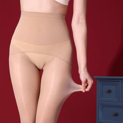 Pferdeöl Schwarze Strumpfhosen Damen Hohe Taille Ölig Sexy Nacktbein-Artefakt Strumpfhosen Pfirsich-Gesäß Nahtlos Hakenfest Seide