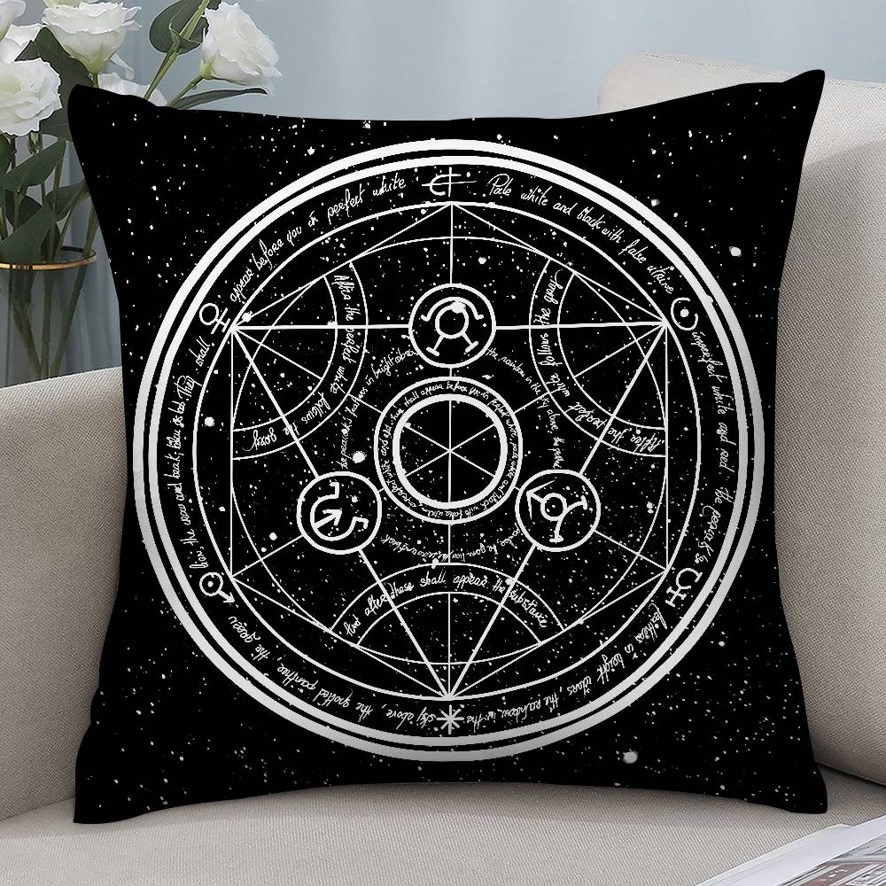 Anime F-Fullmetal Alchemist Pillow Case Short Plush Double-sided Print Square Throw Pillow Covers Sofa Home Cushion Decor