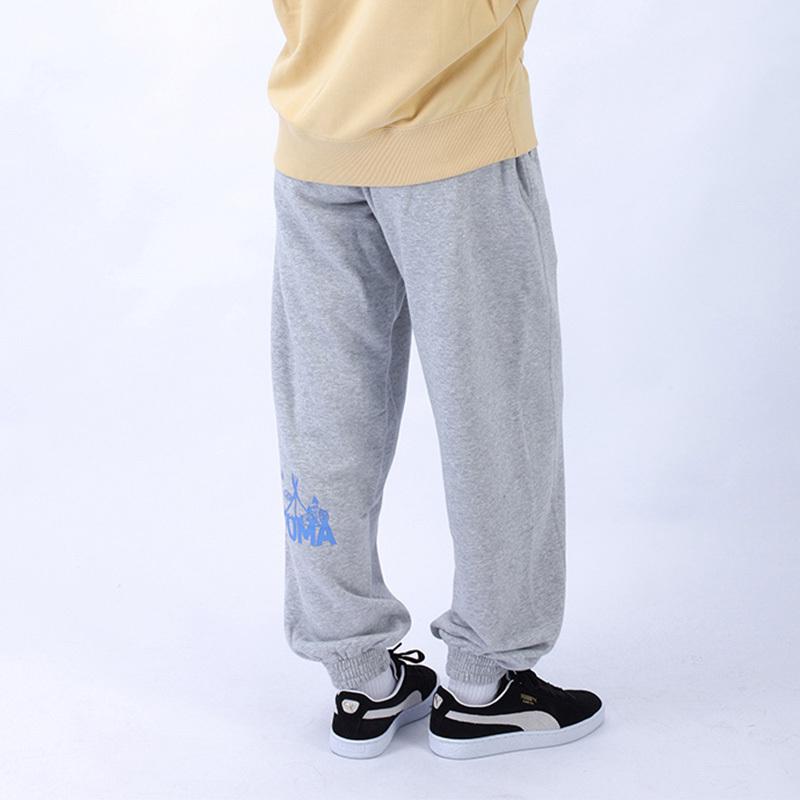 Puma Solid Pattern Printed Lace-Up Knitted Sports Pants Women bottoms Light-Mixed-Gray 539965-04