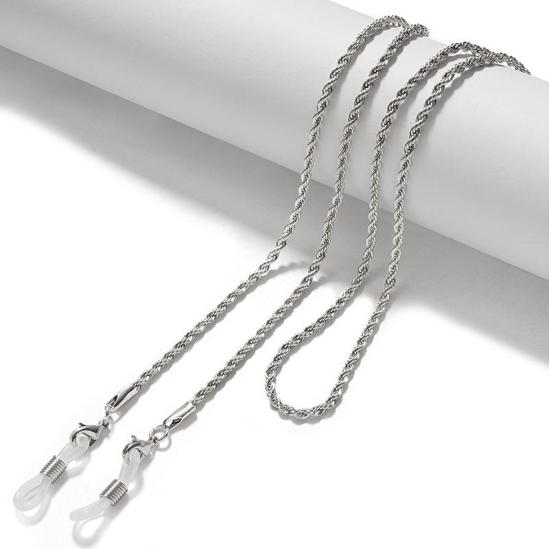 Dual-Purpose Cable Knit Eyeglass & Mask Chain with Lobster Clasp - Anti-Drop, Fashionable Accessory