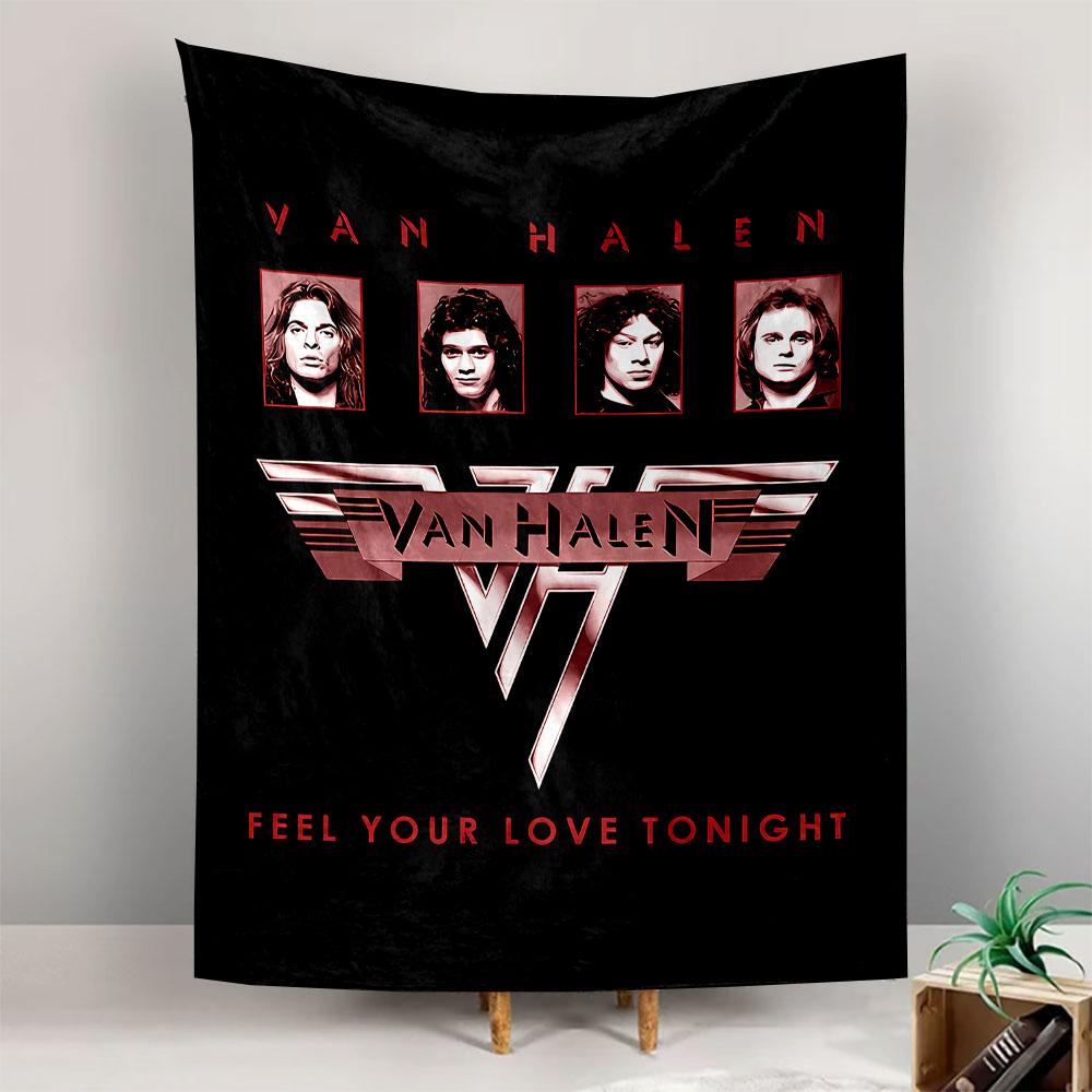 Van Halen Feel Your Love Tonight Tapestry Wall Hanging, Classic Rock Band Art, Retro Music Wall Decor for Bedroom Living Room Dorm