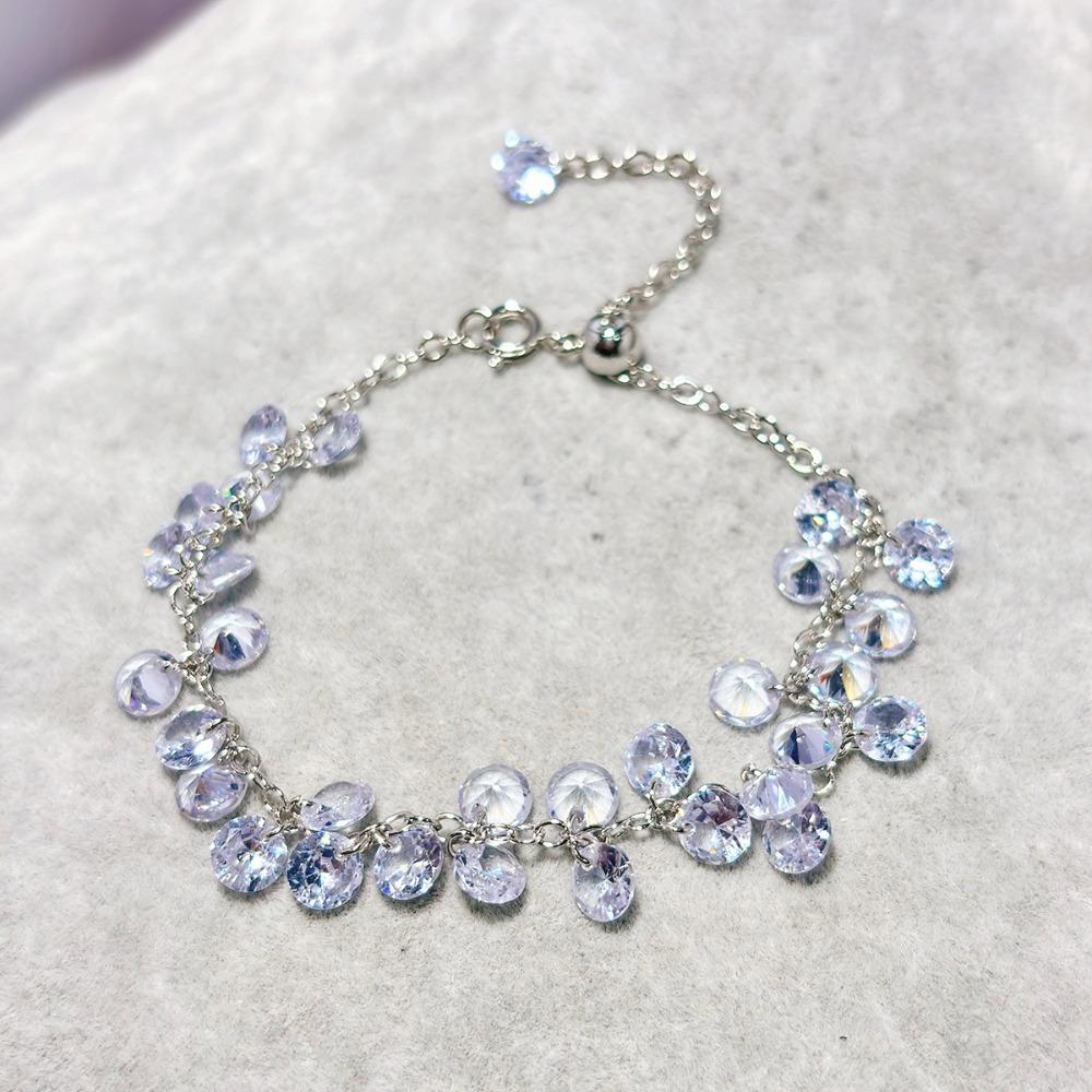 

Elegant Vintage Crystal Grape Tear Bracelet with Sparkling Fringe Unique Design Fashion Jewelry for Women