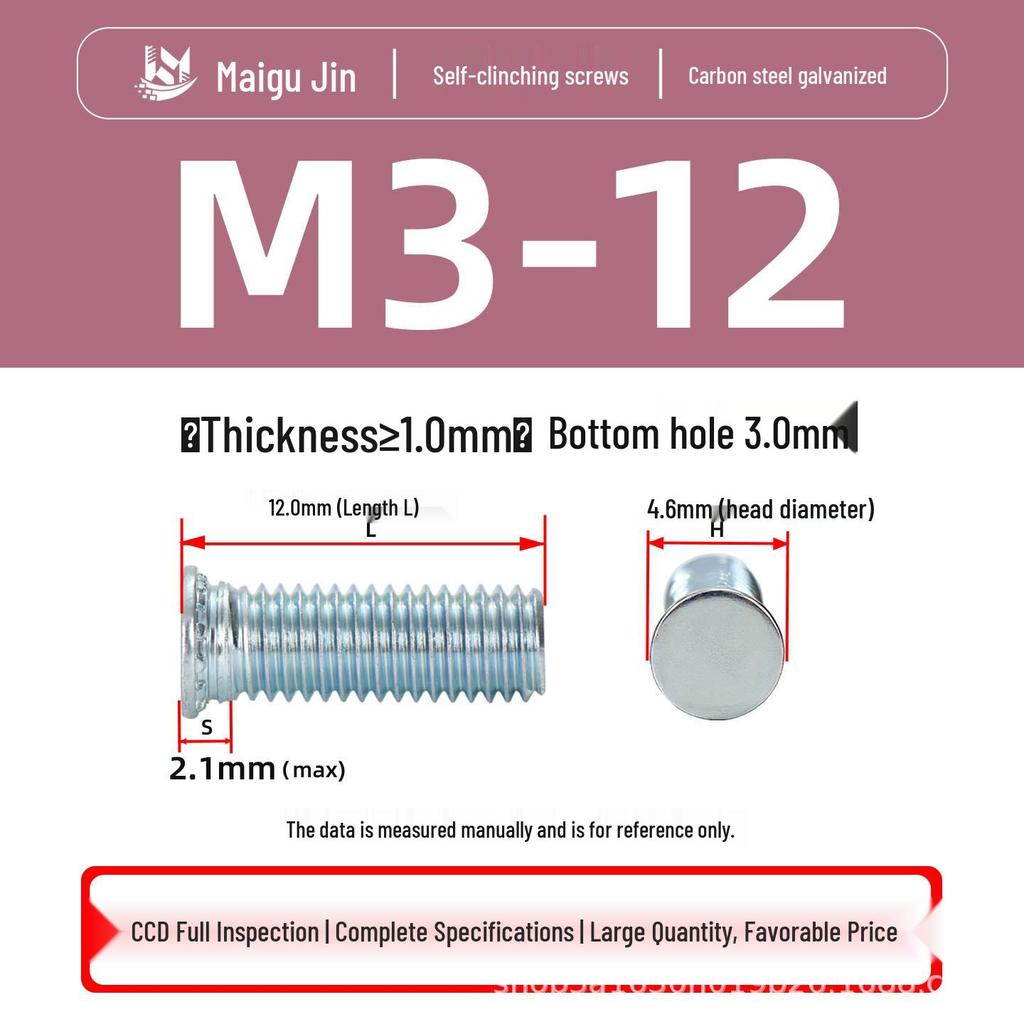 Flat Head Carbon Steel Galvanized Rivet Nuts FH-M2 to M10 - Free Shipping