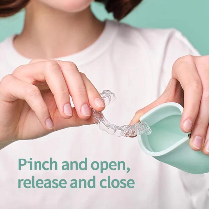 Cute Aligner Case Silicone Retainer Case Denture Case Travel Braces Mouth Guard Container Holder Oral Hygiene Sealed Braces Box