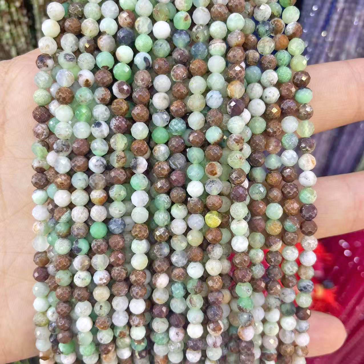 Натуральные австралийские нефритовые граненые круглые бусины 2-4 мм для DIY украшений 2mm strand approx. 38cm