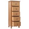 Tall Dresser with Drawers 45 x 32 x 110 cm Solid Oak Wood
