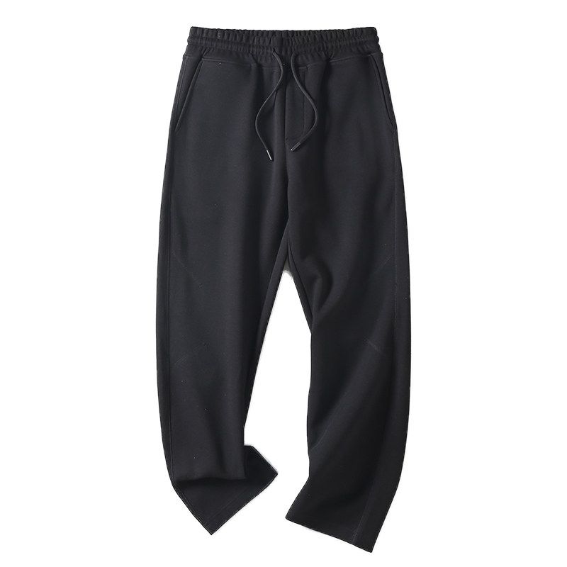 Men's Autumn Elastic Waist Drawstring Straight-Leg Sweatpants, Solid Color Versatile Sports Casual Pants for Export