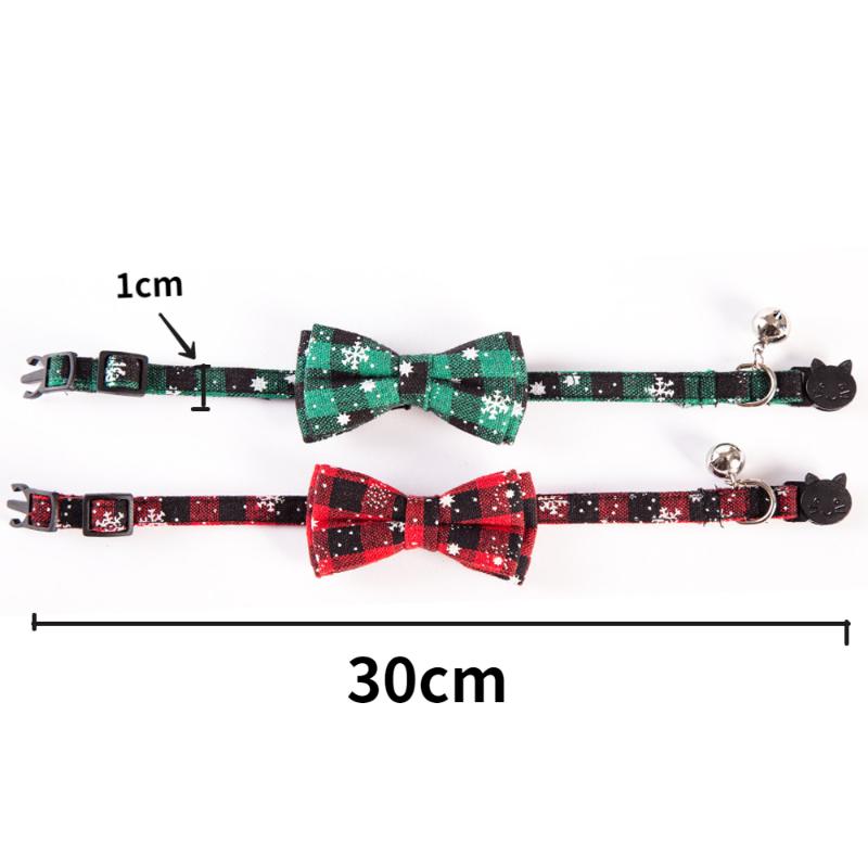 Adjustable Christmas Pet Collar with Bell and Bow for Small Dogs Cats Festive Party Costume Accessories 2026 New Year Gifts