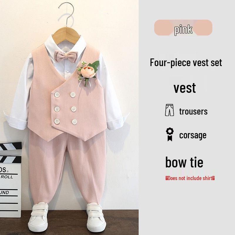 Boys' British Style Summer Suit - Baby's First Birthday Formal Wear, Wedding Flower Boy & Piano Performance Outfit