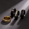 4pcs Stainless Steel Ring Set  Men's Wedding Rings Cool Spinner Black Golded 8mm Width Unisex