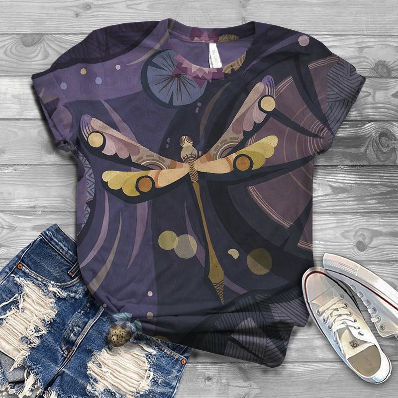 Dragonfly Trendy Men's Short Sleeved 3D T-shirt Style Casual 3D Men's T-shirt