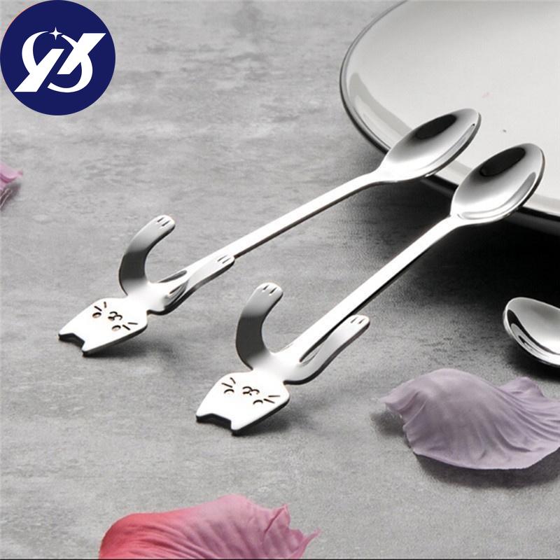 1 Pc Cute Cat Handle Small Spoon Ladle Hanging Coffee Spoon