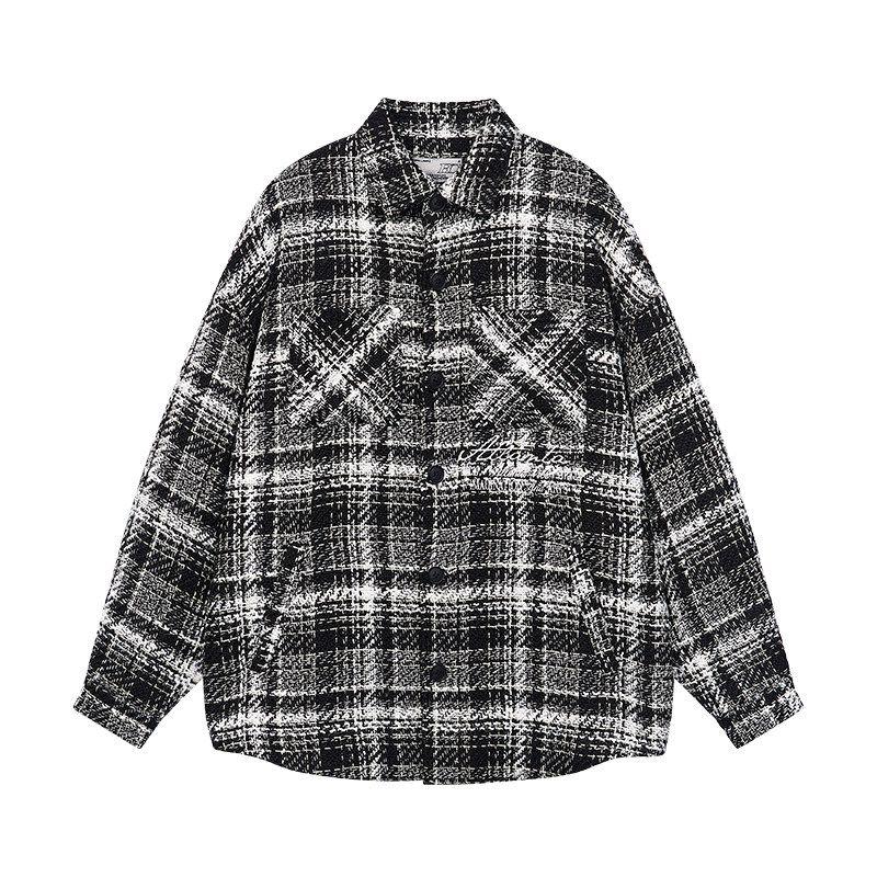 

[Yi Daqian] HACR Women Harshandcruel Classic Style Lapel Pearl Embroidered Embroider Long Sleeves Shirt Black XL