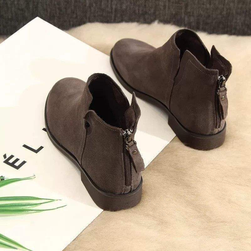 Counter New Low Heel Soft Sole Short Boots Women's 25 New Versatile Round Head Chelsea Frosted Martin Boots Ankle Boots