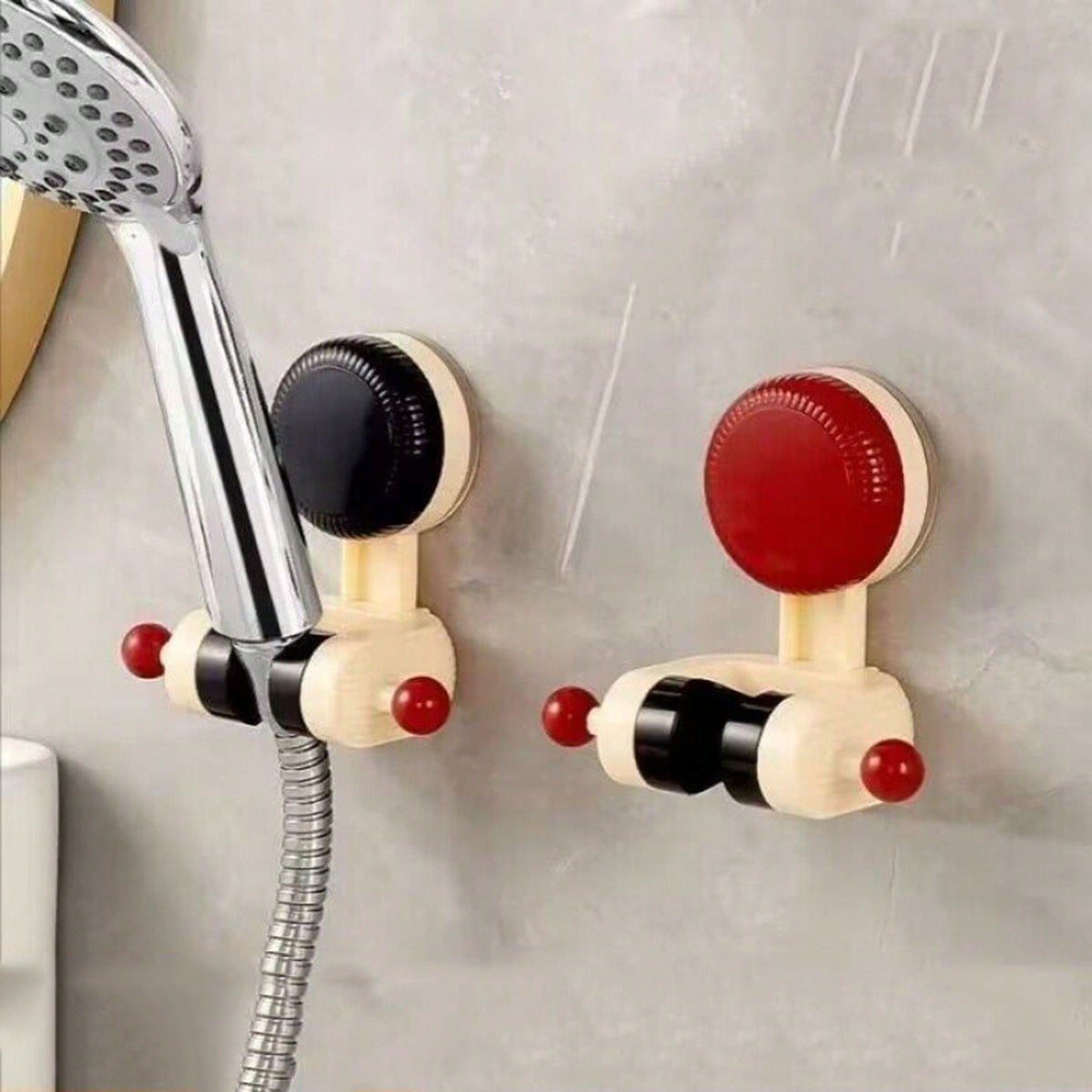

Подвижный держатель для душевой лейки на присоске, Фиксированный кронштейн для душа для домашнего использования, Регулируемый держатель для душевой лейки без сверления красный