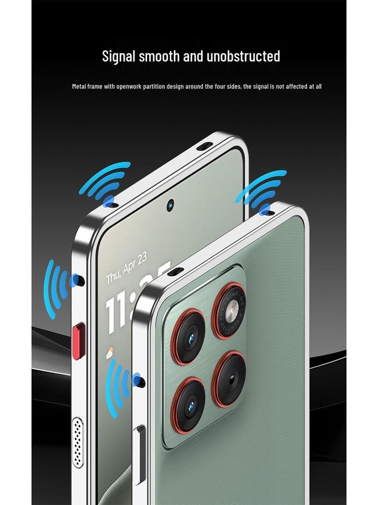 Motorola X70 Air Pro Cooling Metal Frame Edge 60s Seahorse Buckle Case, Cross-Border Compatible