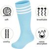 Zando Soccer Socks Girls 6-9 Years Youth Softball Baseball Athletic Soprt Knee High Stripe Tube Socks for Boys Girls High Stockings 6-9 Years Light