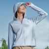 Skechers Letter Print Hooded Quick-Dry Zipper Comfortable Casual Sports Long Sleeve Sun Protection Jacket Women jackets Blue P224W168-03VQ