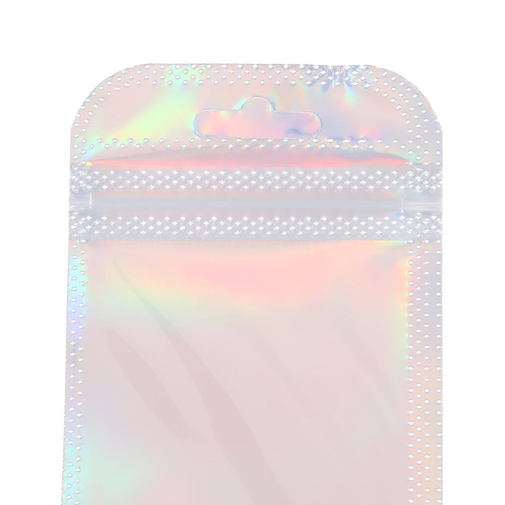 100PCS 2.56 x9.45 inch Pen Bags Holographic Packaging Storage Bag Packaging Bags Pen Packing