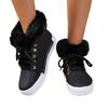 European and American New Large-size Snow Boots Women's Thickened Warm Medium Boots Winter Short Thick-soled Heightening Cotton Shoes