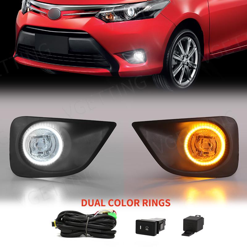 For Toyota Vios/Yaris Sedan 2013 2014 2015 2016 2017 Led Fog Light Daytime Running Lamp DRL Turn Signal Auto Car Accessories 12V