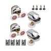 Roulettes de Porte de Douche, 4 pièces 25mm Roues de Porte de Douche Coulissante Roue de Guidage de Remplacement 2 Haut & 2 Bas Roue de Porte Plaqué Chrome