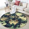 Frog and Leaves Pattern Round rug,Carpet Rug for Living Room Bedroom Sofa Playroom Decor,Non-slip Floor Mat,Holiday Gifts and Birthday Gifts
