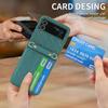Suitable for Samsung Z Flip4 mobile phone leather case, folding mobile phone fashion card oblique span bag, strap mobile phone case