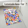 Floral Birds Artwork Theme Soft Crystal Velvet Rug Custom Name & Text Print Non Slip Floor Rug for Bedroom Living Room