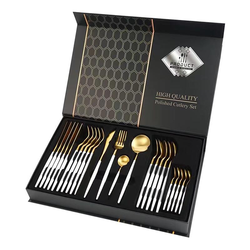 ZISIZ 24-Piece 304 Stainless Steel Cutlery Set