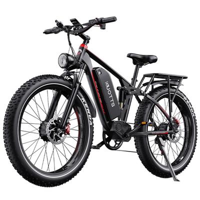 Rower Elektryczny DUOTTS S26 26" Silnik 750Wx2 Pełna Amortyzacja Elektryczny Rower dla Dorosłych 48V 20AH Wyświetlacz LCD Prędkość Maksymalna 45 km/h Czarny