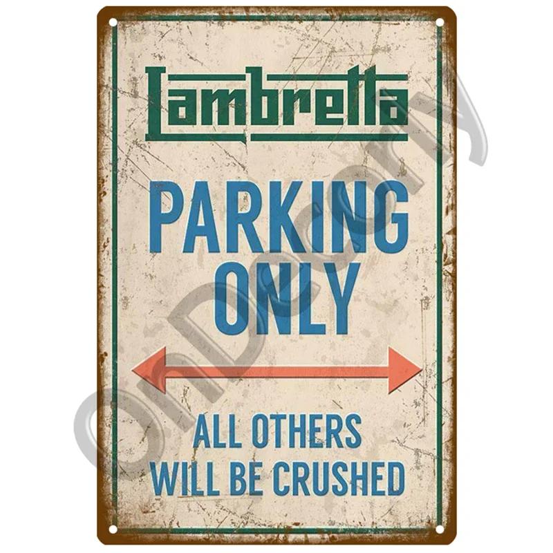Lambretta Motor Plaque Metall Vintage Blechschild Shabby Chic Dekor Metallschilder Vintage Bar Dekoration Metall Poster Pub Metallplatte