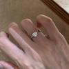 Korean Style Water Drop Diamond Ring - Elegant Luxury Design